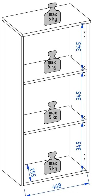 Szafka średnia L-WOOD 50 cm antracyt mat KROFAM