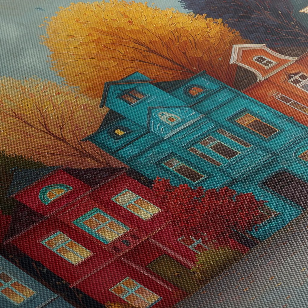 Obraz - Malowane jesienne miasto (125x70 cm)