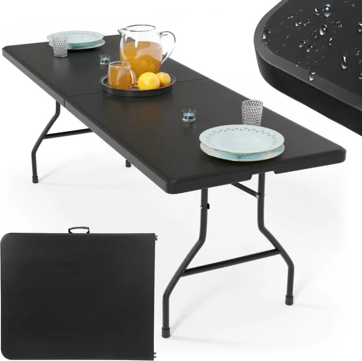Jago Stół składany 183 cm dla 8 osób - czarny