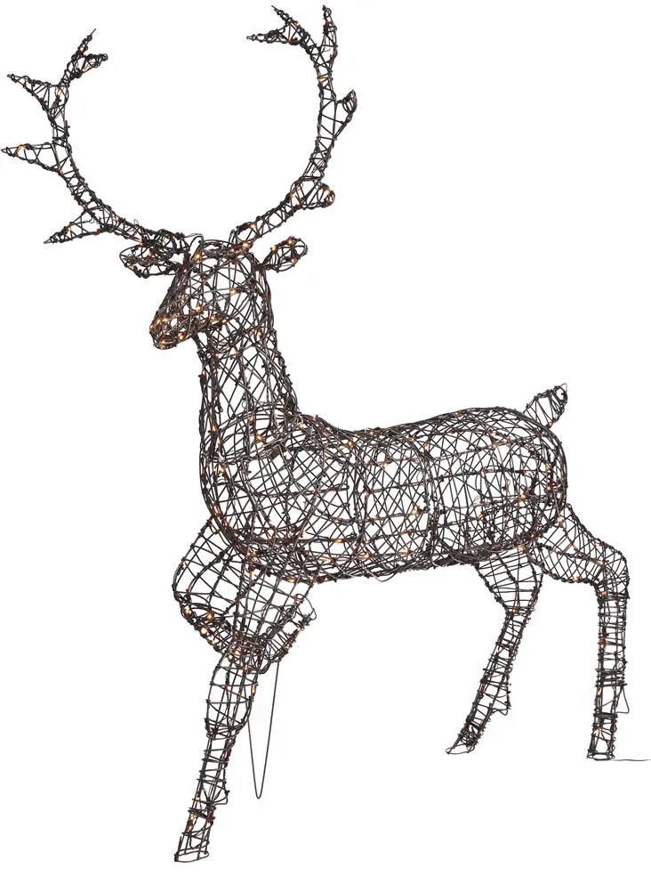 Zewnetrzna Świąteczny renifer brązowy rattan z LED IP44 - Glossie Oswietlenie zewnetrzne