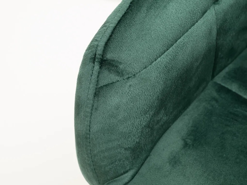 Ciemnozielone krzesło do jadalni MARLEN VELVET z czarnymi nogami