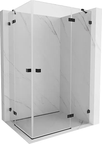Mexen Lunar Duo kabina prysznicowa uchylna prawa 85 x 70 cm, transparent, czarna - 834-085P-070L-70-00