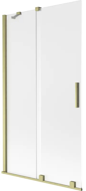 Mexen Velar parawan nawannowy 2-skrzydłowy rozsuwany 100 x 150 cm, szron, złoty szczotkowany - 896-100-000-31-55