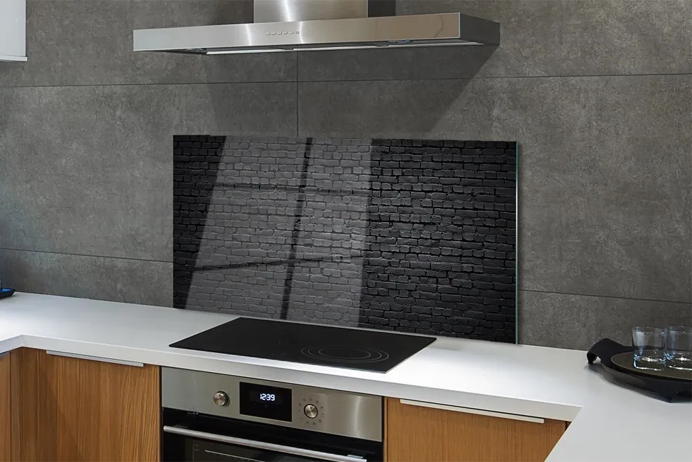 Szklany Panel Połączenie Cegły i Kamienia