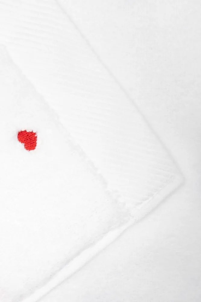 Zestaw podarunkowy małych ręczników MICRO LOVE, 3 szt Biały / liliowe serduszka