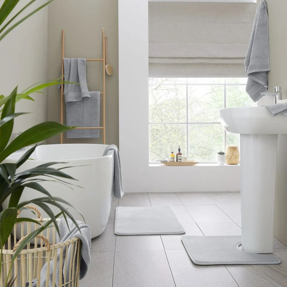 Jasnoszare bawełniane ręczniki frotte zestaw 6 szt. Anti-Bacterial – Catherine Lansfield