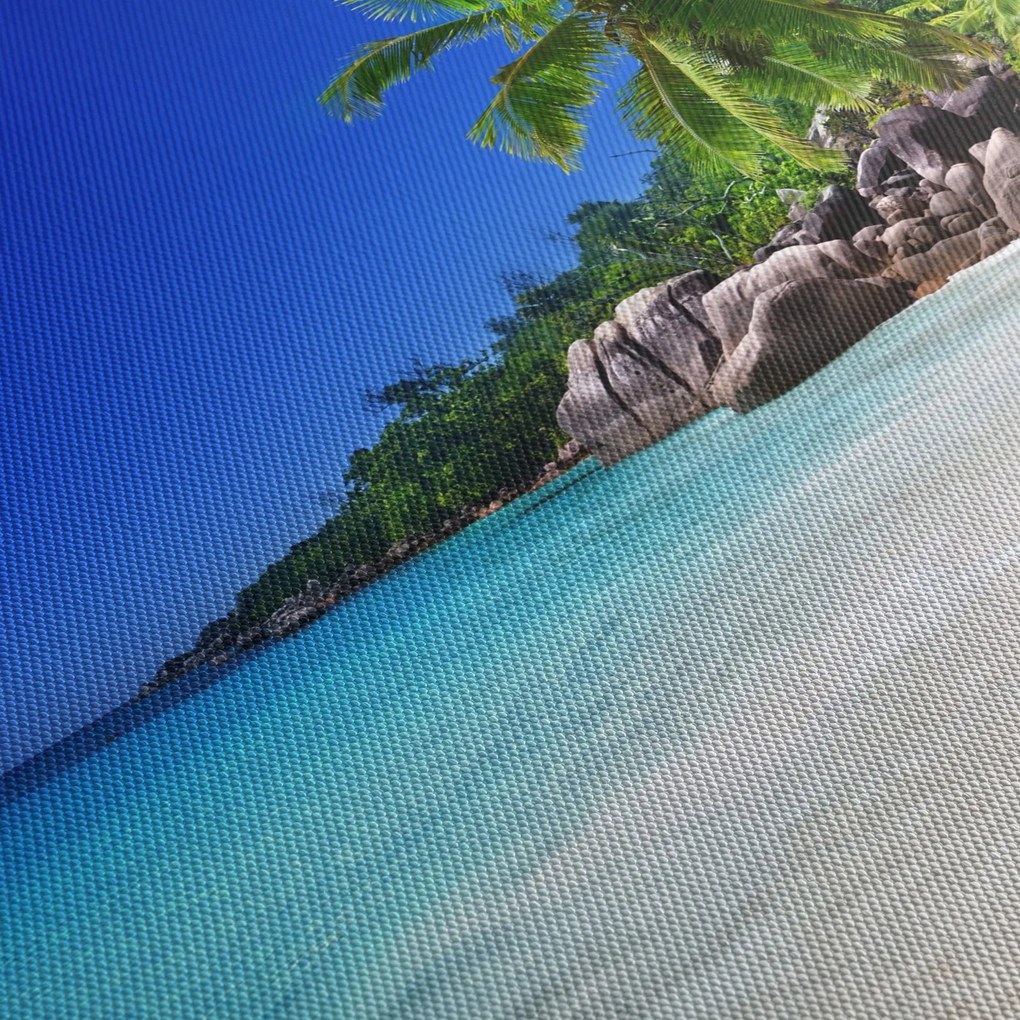 Obraz plaży na wyspie Praslin (170x50 cm)