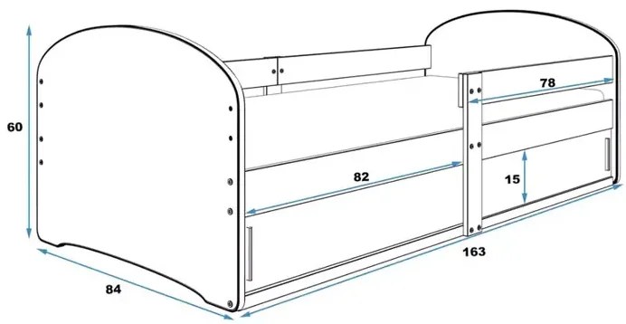 Łóżko dla dziewczynki z materacem sima W2-P30