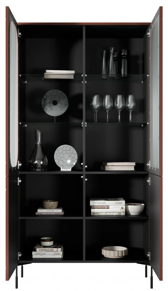 Witryna Sonatia 100 cm czterodrzwiowa - burgund