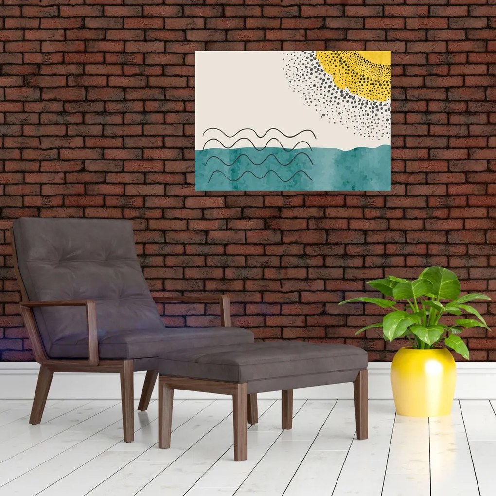 Obraz na szkle - Abstrakcyjny obraz plaży N⁰1 (70x50 cm)