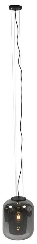 Zestaw 2 designerskich lamp wiszących czarnych z dymionym szkłem - Bliss Retro Oswietlenie wewnetrzne