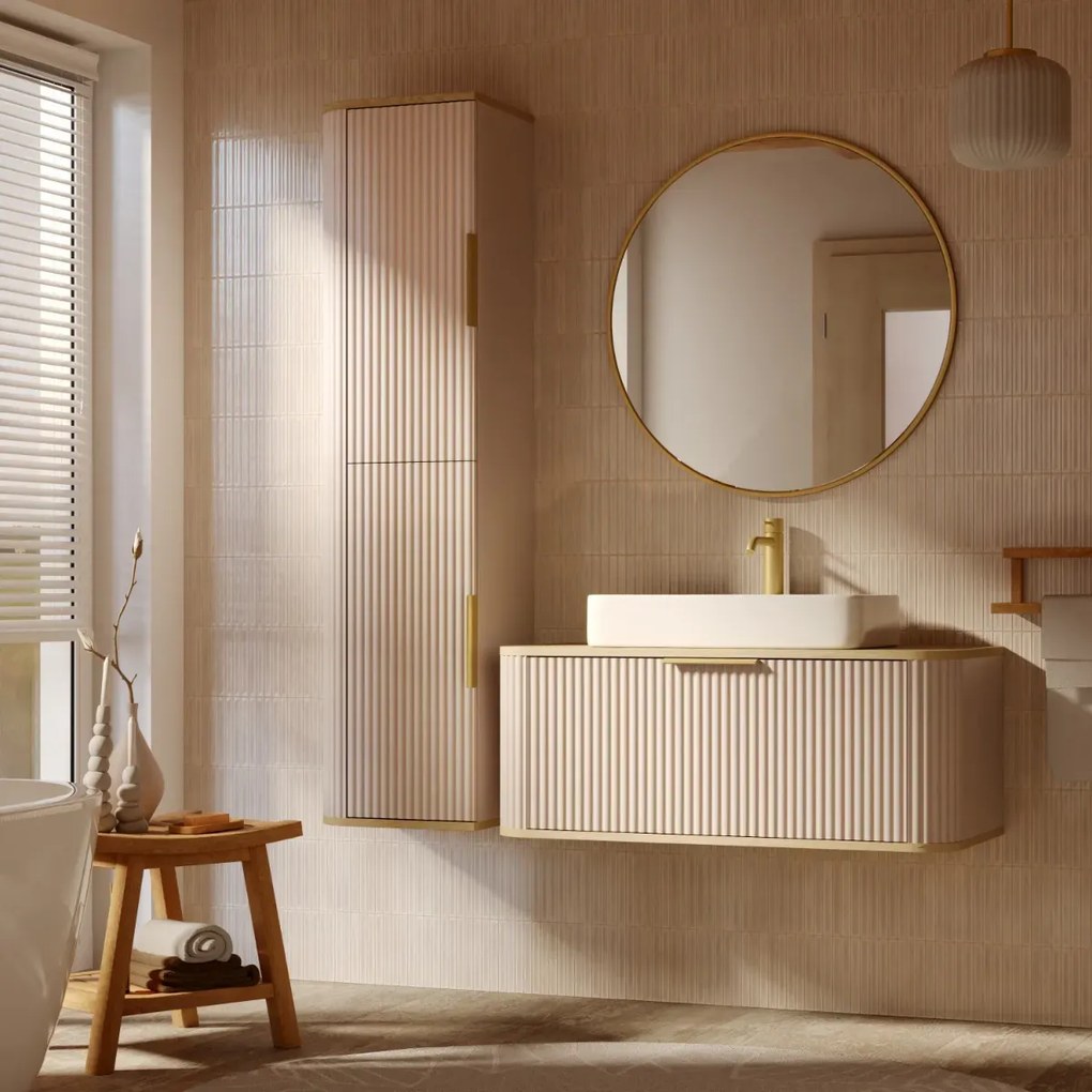 Szafka łazienkowa RIVELA 2D 40x160cm kaszmirowa STRAMA