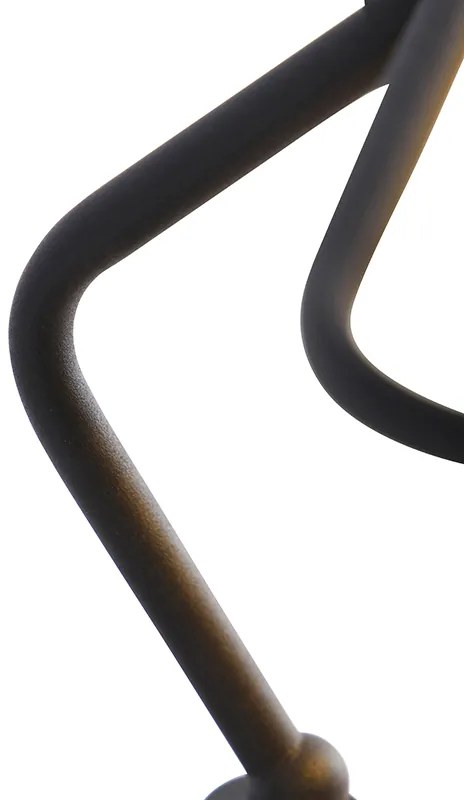 Klasyczna lampa notariusza czarna z opalowym szkłem - Banker