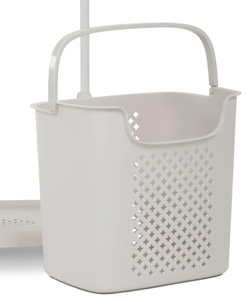 Stojak na ubrania z koszem GD-186 BGE, plastik,biały