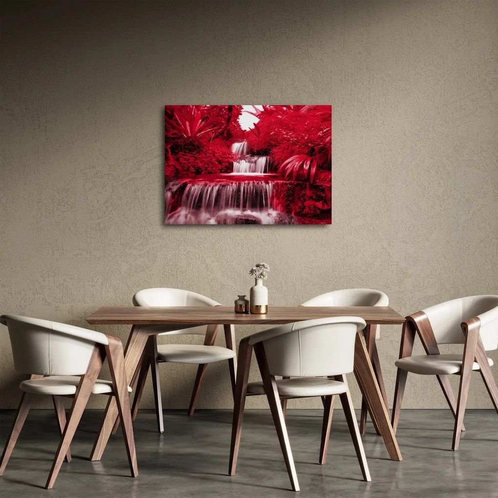 Obraz - Indonezyjskie wodospady w kolorze czerwonym (70x50 cm)