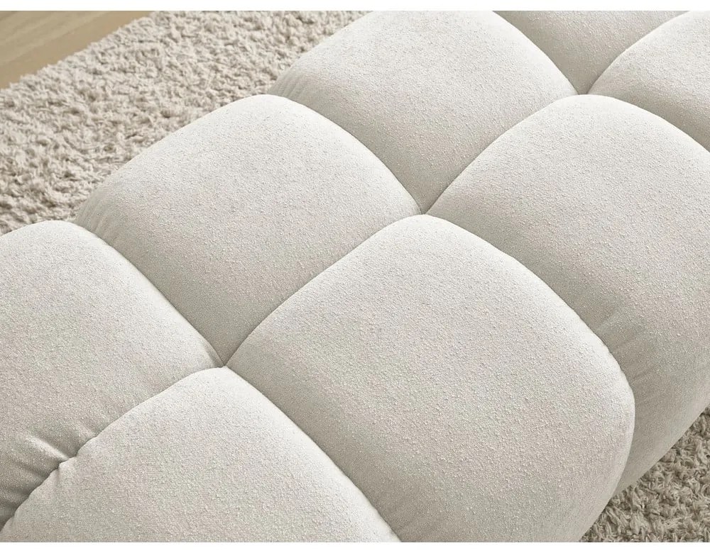 Biały podnóżek z materiału bouclé Everest – Bobochic Paris
