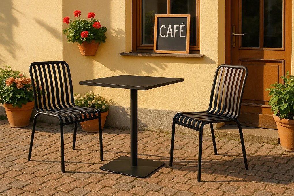 Metalowe krzesło bistro RIVA, do użytku zewnętrznego, zielony