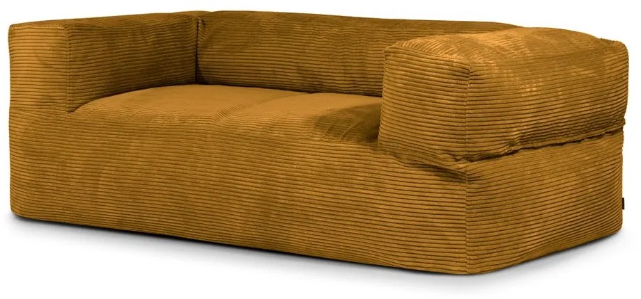 Musztardowy sztruksowy worek do siedzenia Sofa MooG – SLOWDOWN