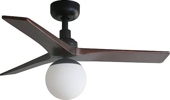 Faro Barcelona Klim S wentylator sufitowy, czarny / ciemny orzech, cichy silnik DC, oświetlenie LED ściemnialne, pilot zdalnego sterowania