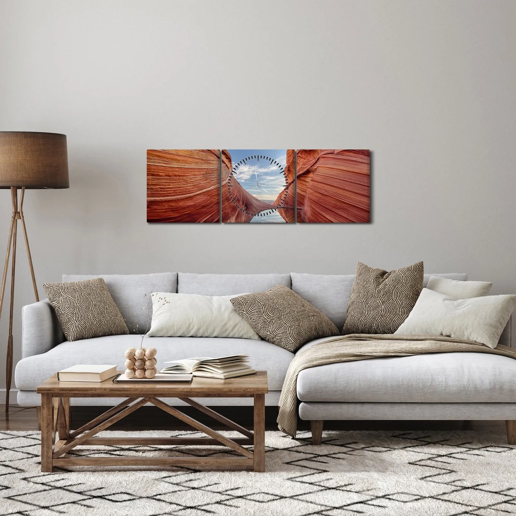 Obraz - Vermilion Cliffs Arizona (z zegarem) (90x30 cm)