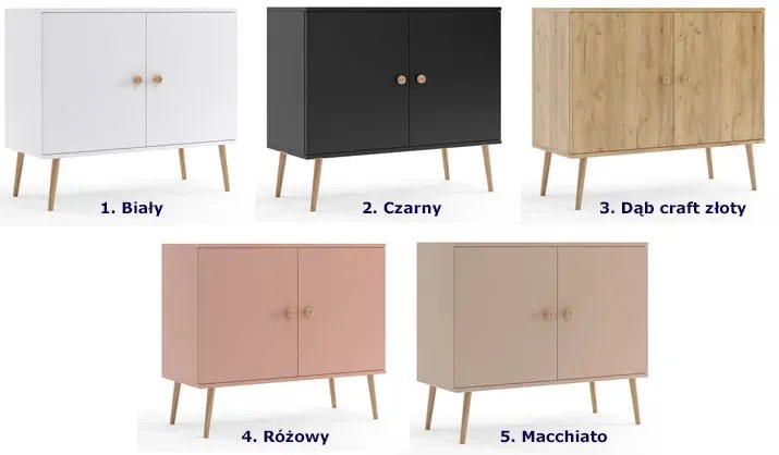 Skandynawska komoda boho dąb craft złoty N7-D31