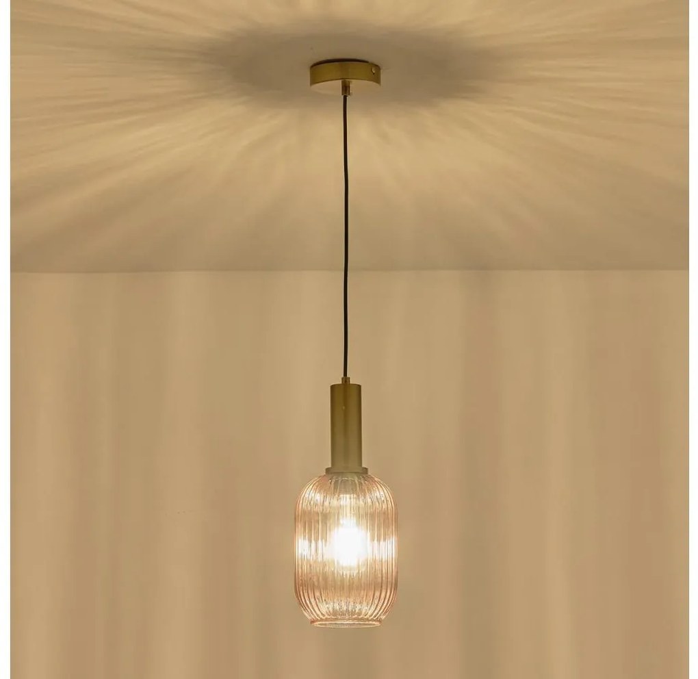 Żyrandol na lince 1xE27/15W/230V brązowy śr. 13 cm