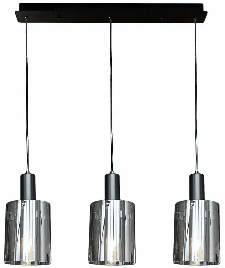 Czarna metalowa lampa wisząca H8-G16