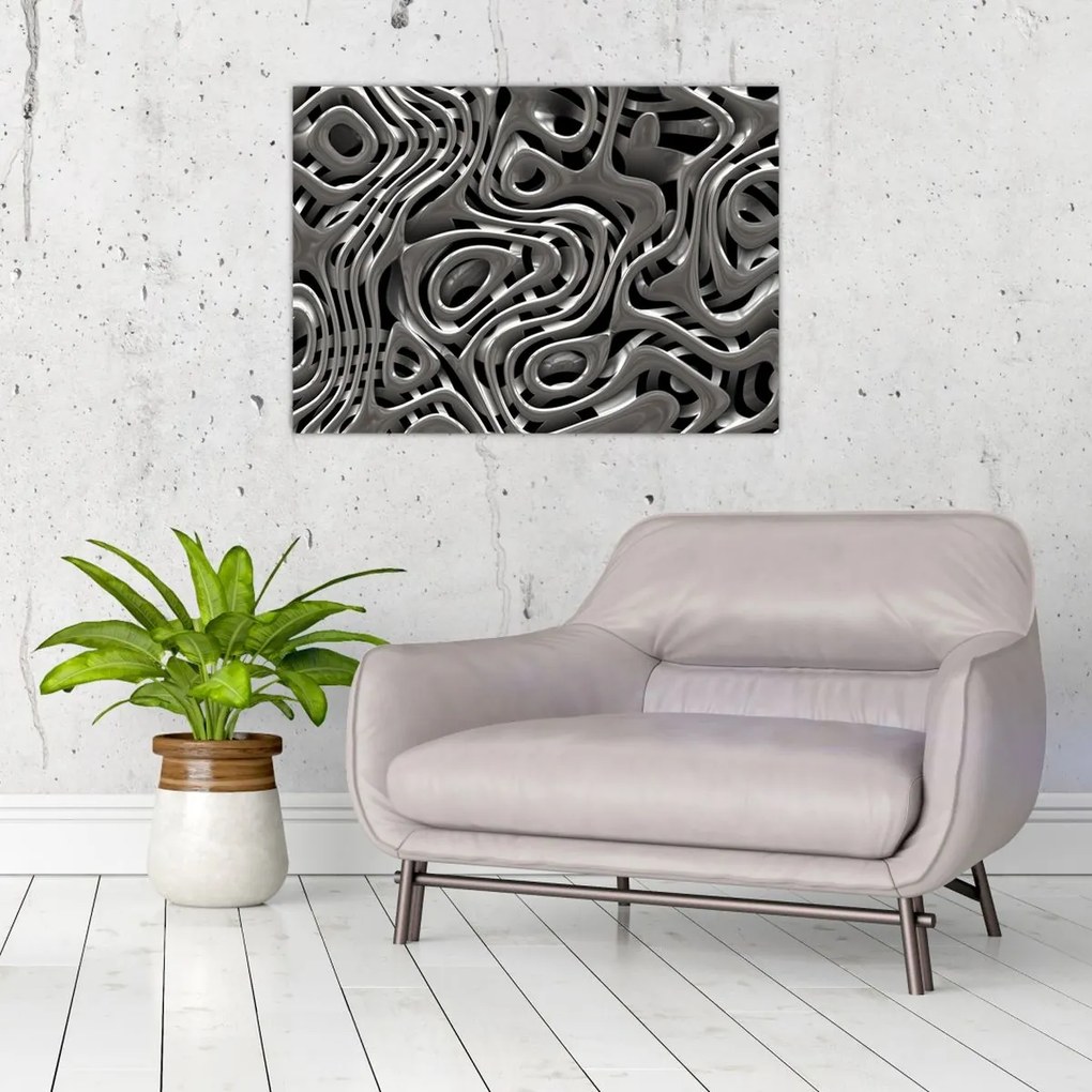 Obraz - Metaliczna abstrakcja (70x50 cm)
