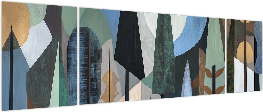 Obraz - Naturalna geometria abstrakcyjna II. (170x50 cm)