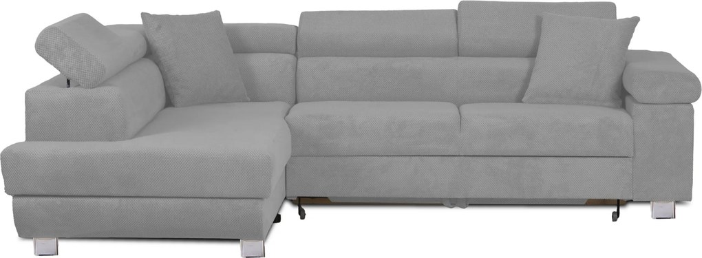 Narożnik z funkcją spania sprężyny faliste TORRE lewy Szary