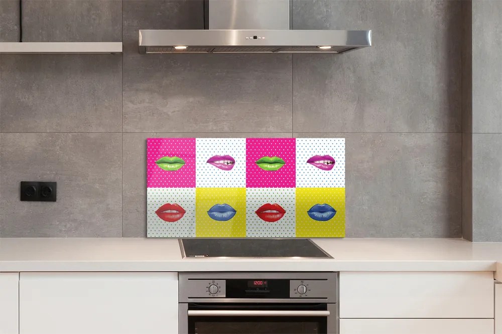 Panel szklany do Kuchni Kolorowe Usta
