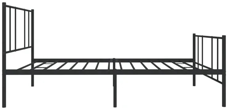 Czarne metalowe łóżko pojedyncze 80x200 cm - Privex