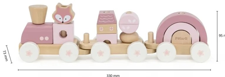 Viga polarb różowa kolejka pociąg z wagonikami klocki