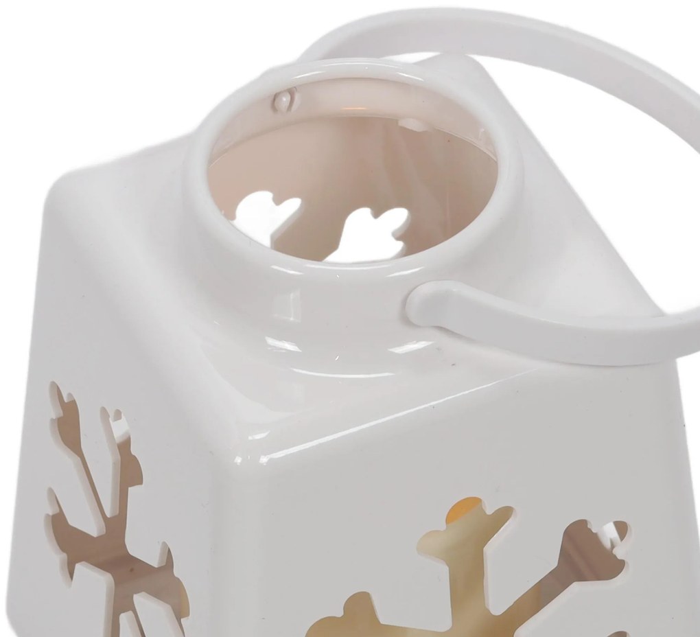 Świąteczny lampion ze świecą LED, 14 cm