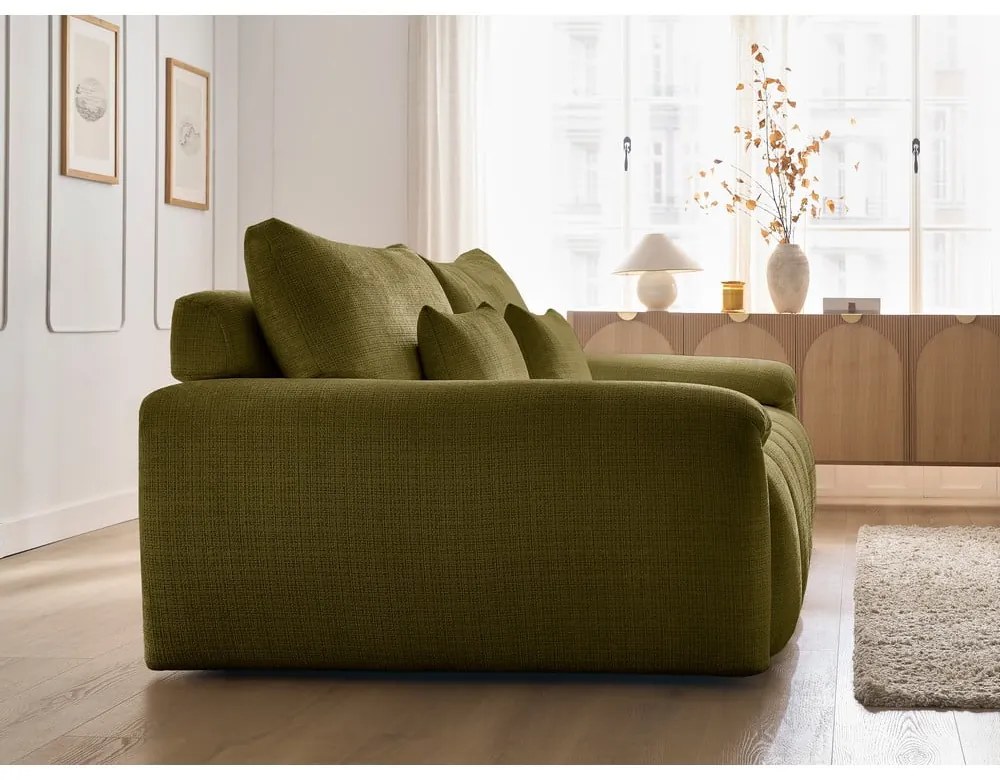 Zielona sofa z tkaniny szenilowej 264 cm Ivane – Bobochic Paris