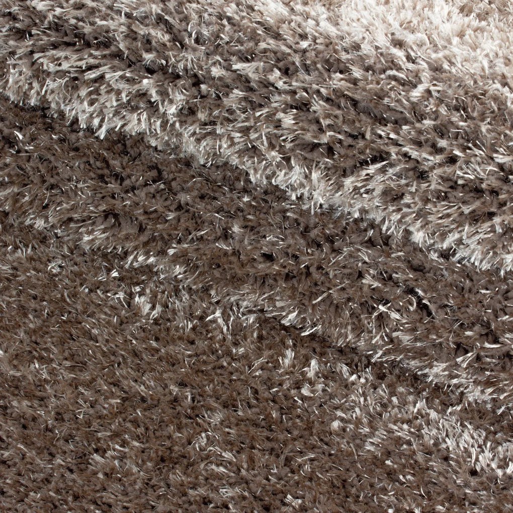 Dywan shaggy poliestrowy Brilliant beżowy koło 120 cm x 120 cm