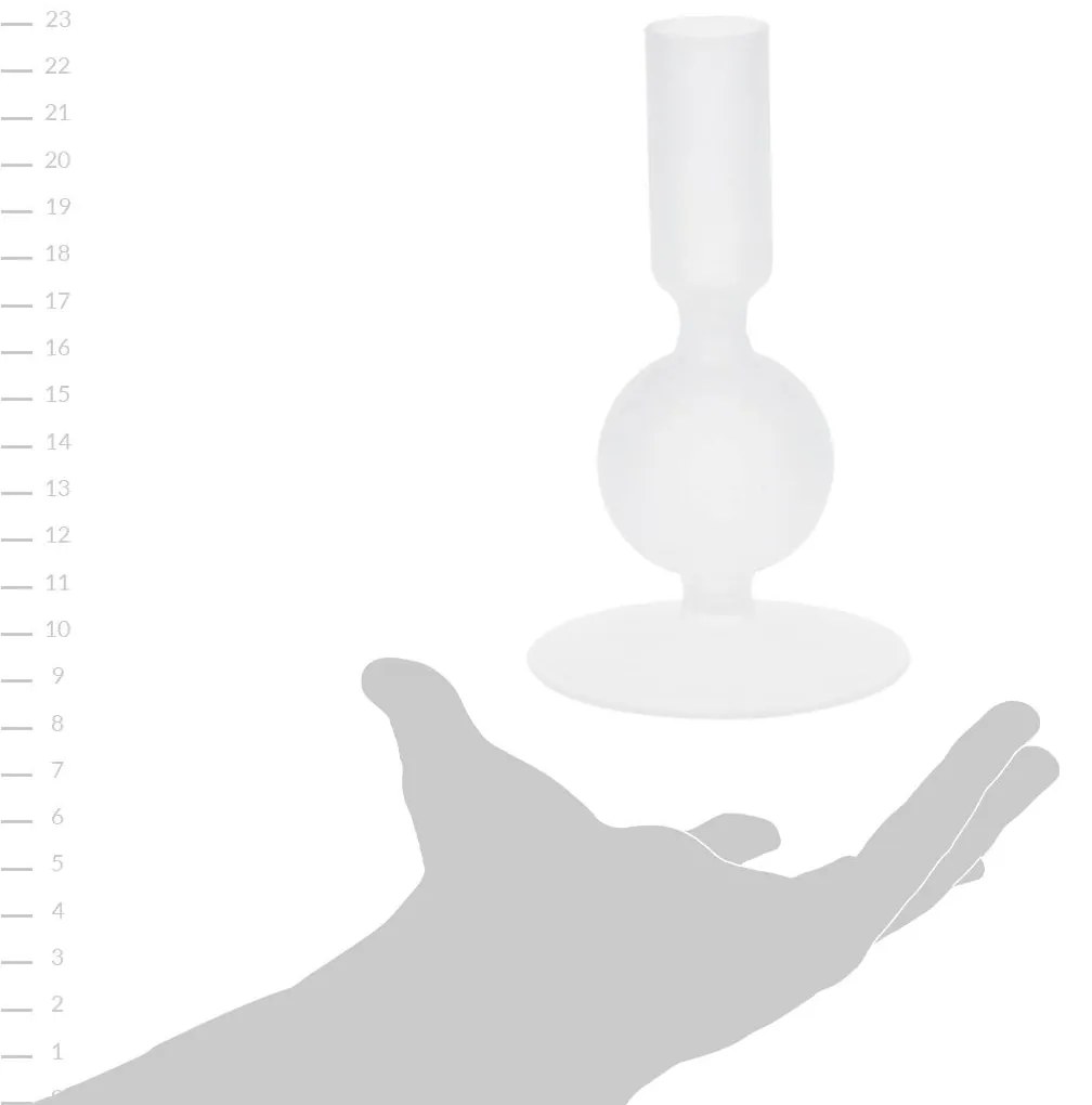 Szklany świecznik na nóżce, 14 cm