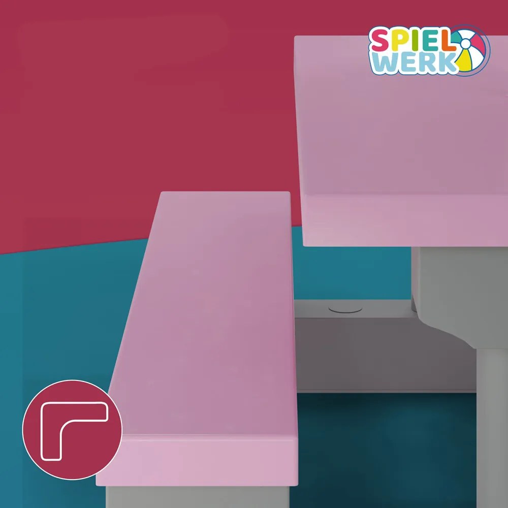 Zestaw mebli dziecięcych ze słonecznikiem JASMIN, 67x78,5x42,5cm, różowa/szara Spielwerk