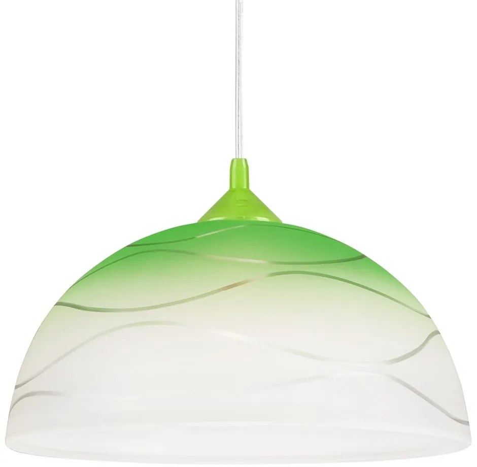 Zielona lampa wisząca ze szklanym kloszem ø 30 cm Sfera – LAMKUR
