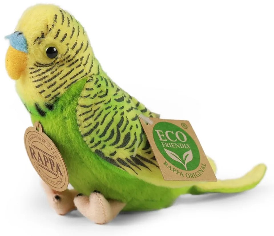 Rappa Pluszowy ptaszek cherubinek zielony, 11 cm,z dźwiękiem