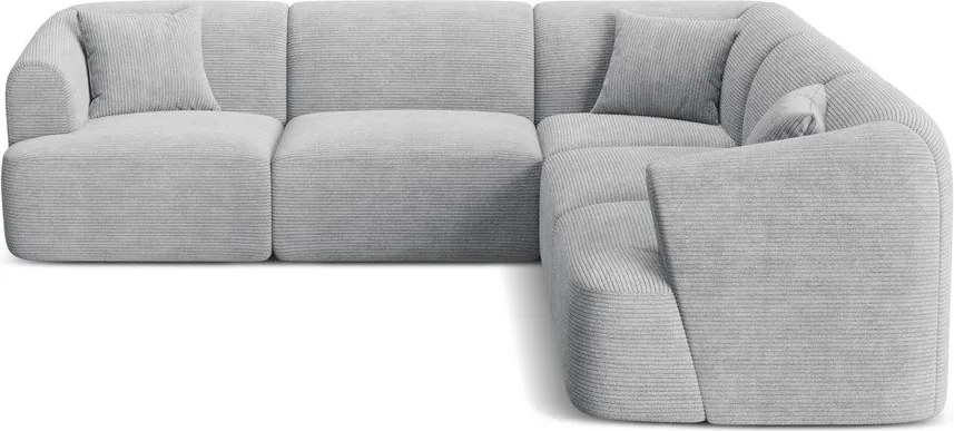 Jasnoszary sztruksowy narożnik Campi – Cosmopolitan Design