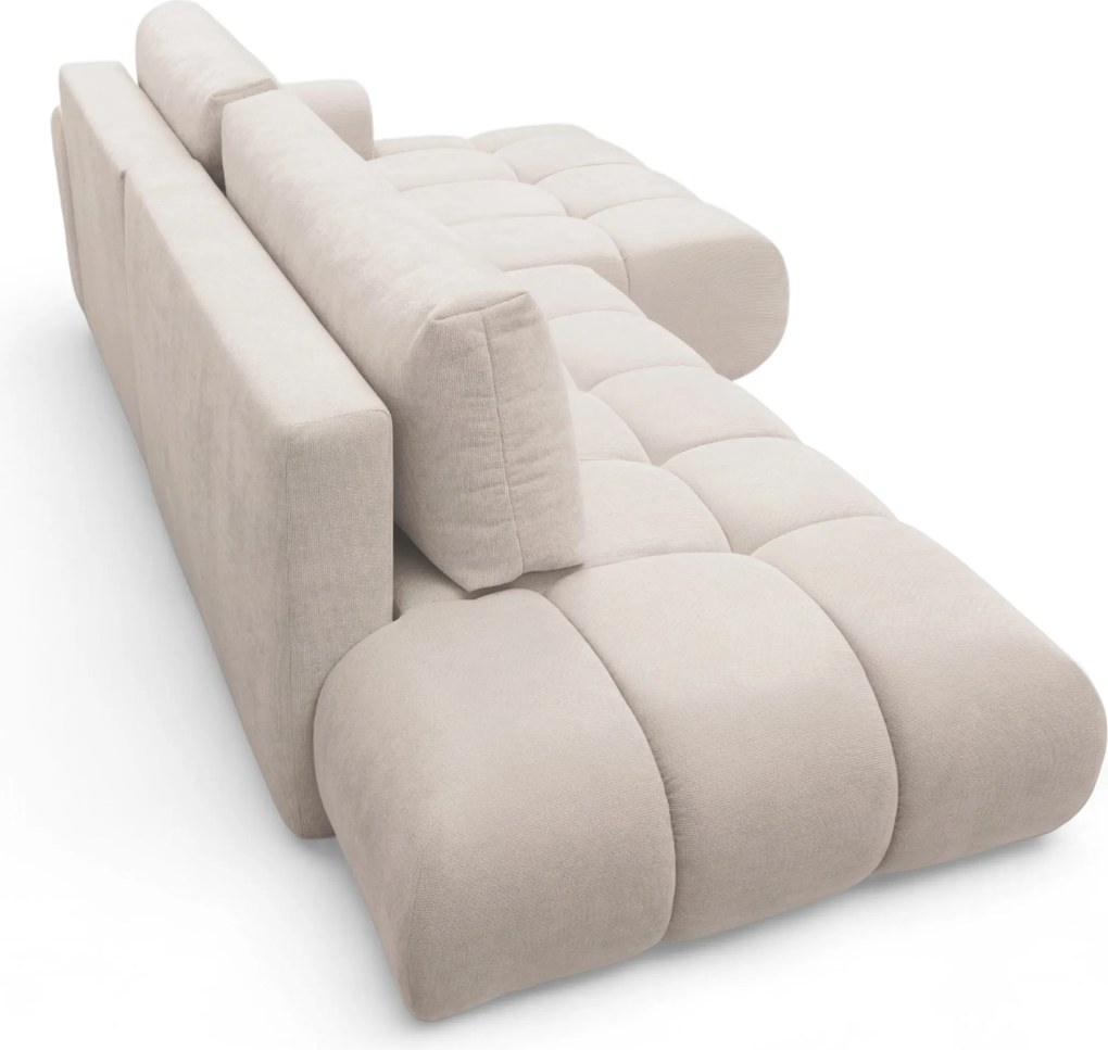 Narożnik Lutario L II z funkcją spania prawostronny - beżowa plecionka hydrofobowa Venice 2026