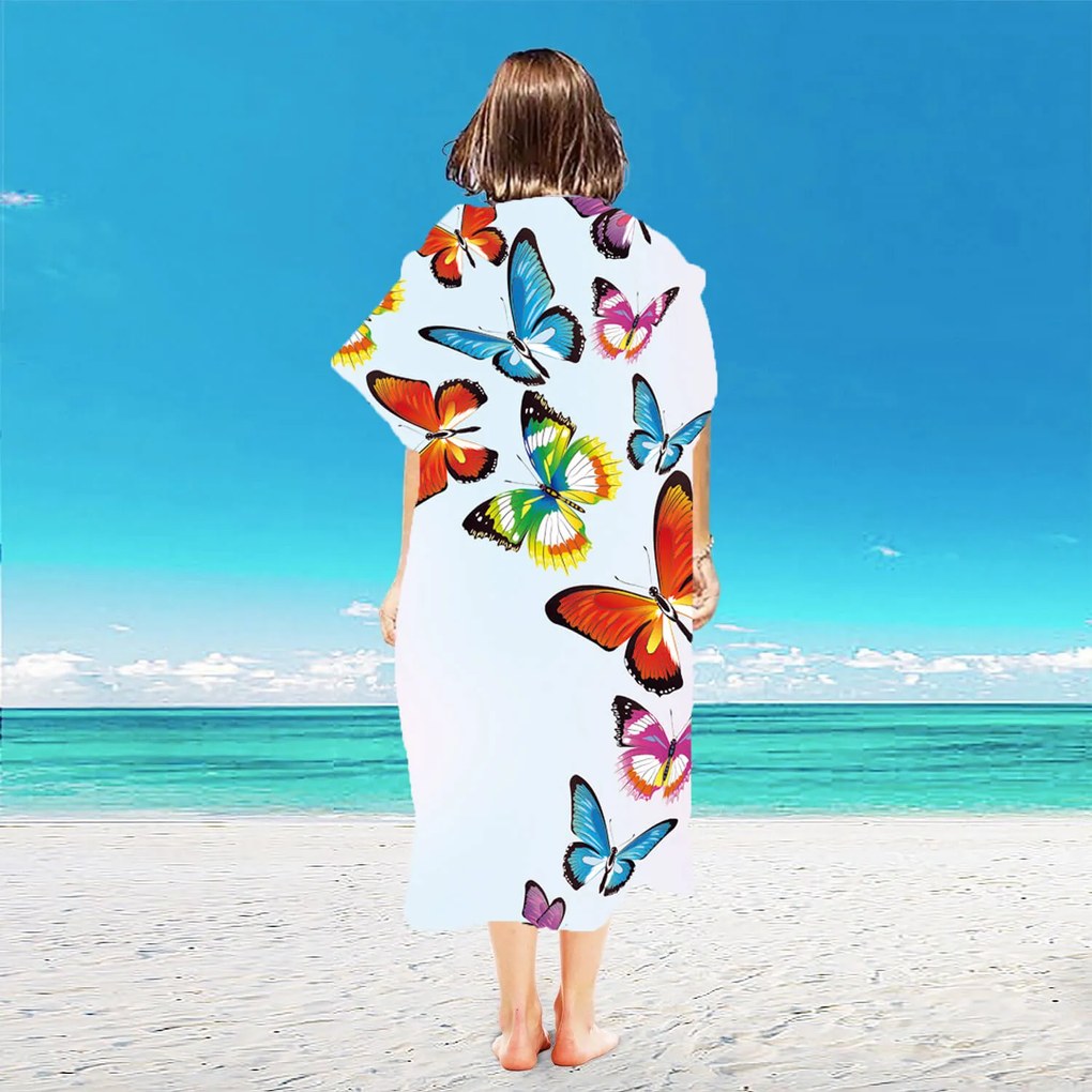 Ponczo plażowe SILMARI kolorowe 80x145 cm