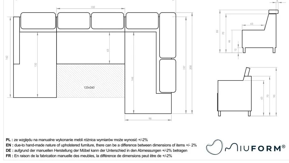 Jasnobrązowy aksamitny rozkładany narożnik (lewostronny/w kształcie litery U) Sweet Harmony – Miuform