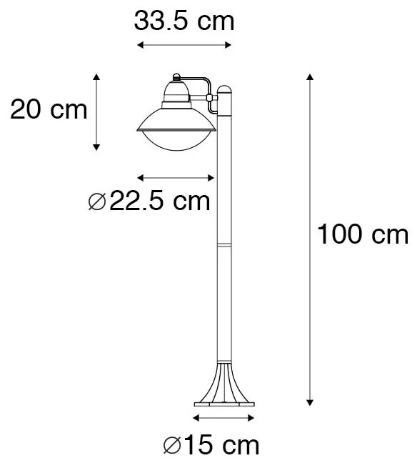 Zewnetrzna Nowoczesny słup ogrodowy czarny 100 cm IP44 - Marcel Nowoczesny Oswietlenie zewnetrzne