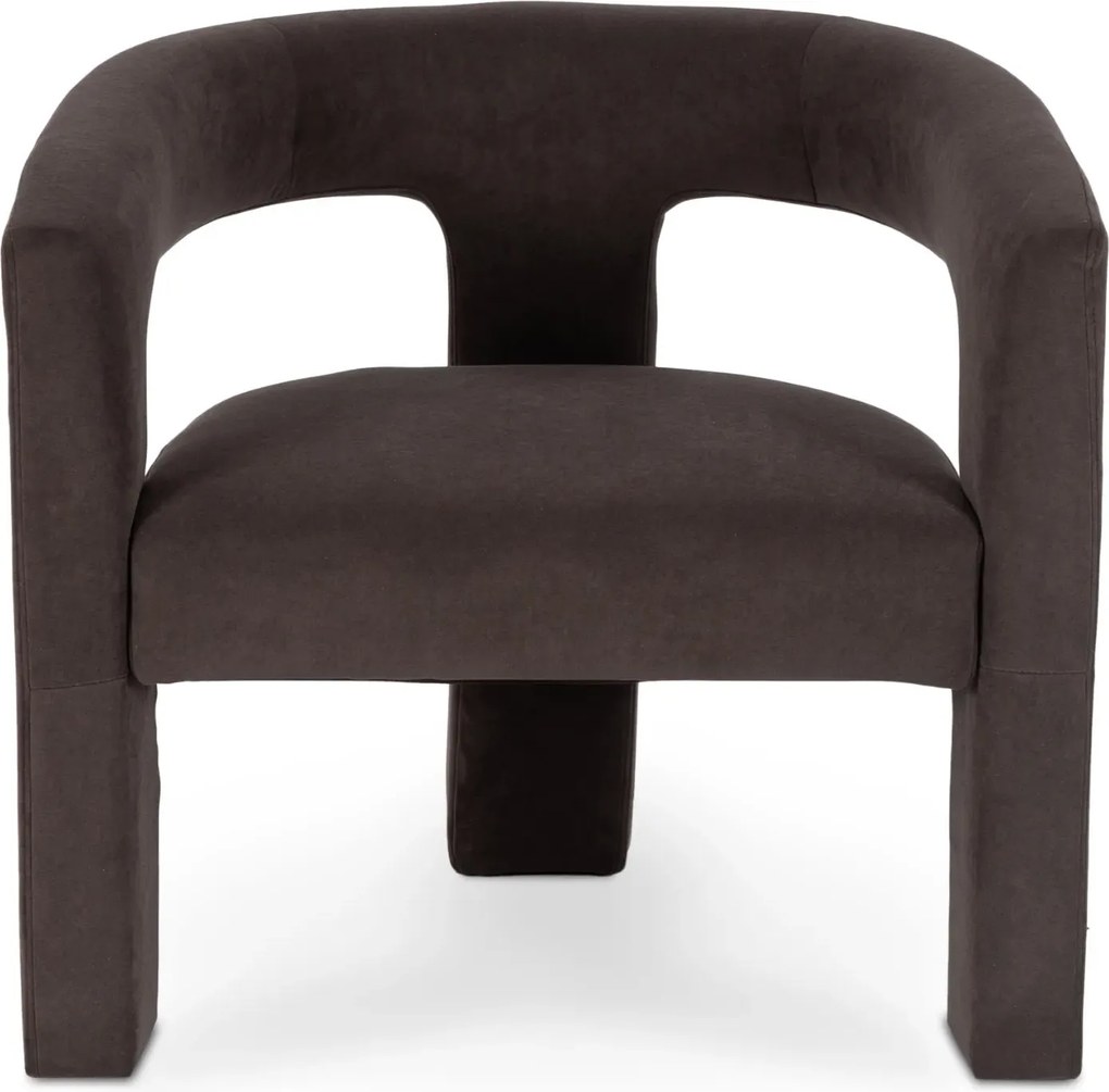 Brązowy nowoczesny fotel wypoczynkowy welurowy M5-C01