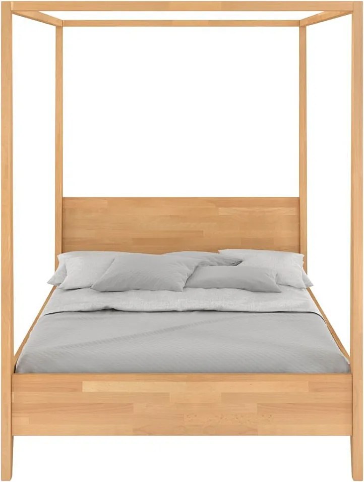 Łóżko bukowe Visby CANOPY z baldachimem, 140x200, naturalny
