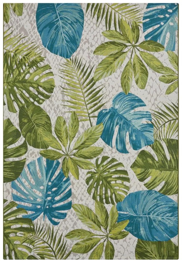 Dywan zewnętrzny Flair Liście turkusowo-zielone 80 cm x 165 cm