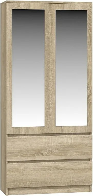 Szafa Malwa SS-90L | Dąb Sonoma| 90x50x180 | Szafa, Lustra, 2 Szuflady