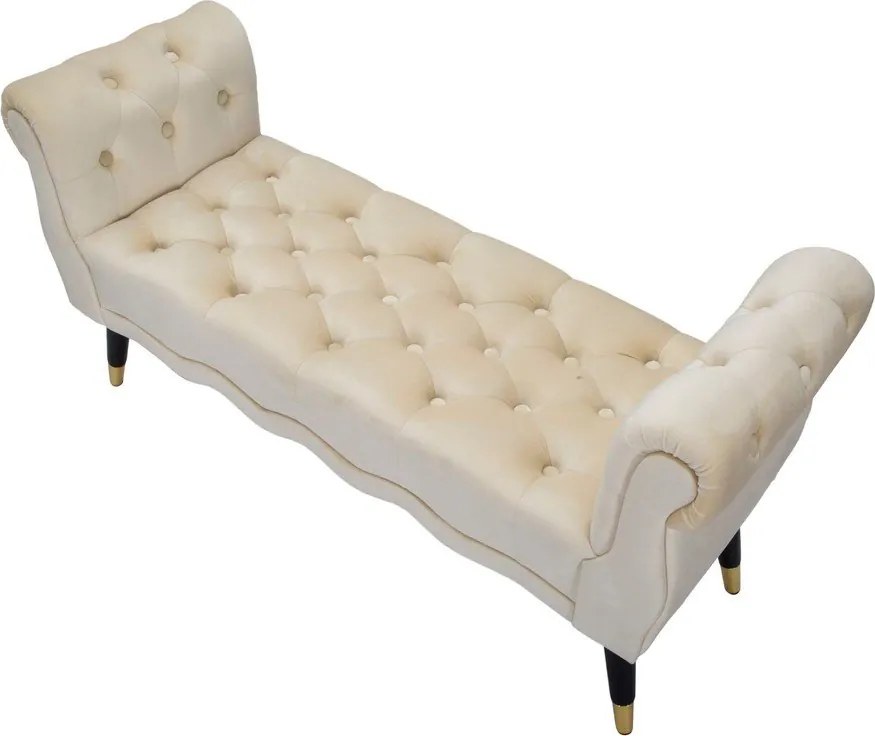 Kremowa aksamitna ławka Paris – Mauro Ferretti